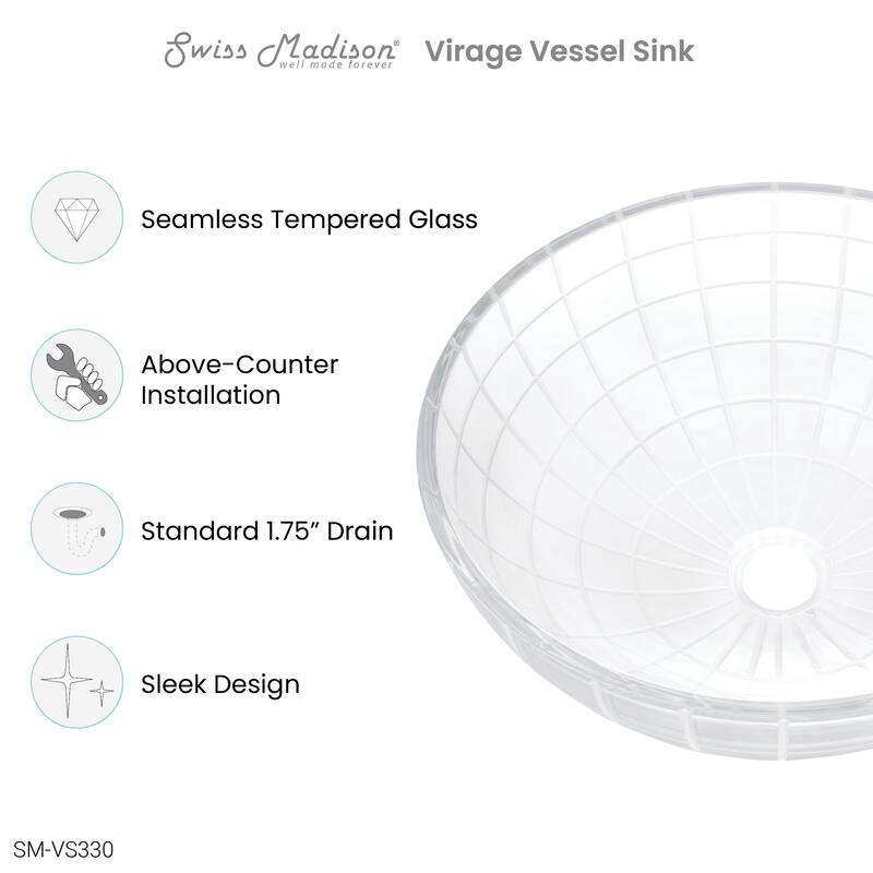 Virage 16.5" Round Glass Vessel Sink