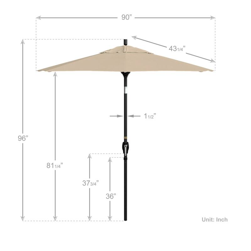 Okaloosa 7.5ft Round Crank Lift Tilting Patio Umbrella by Havenside Home, Base Not Included