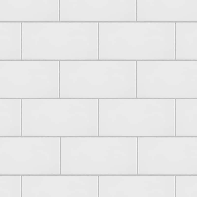Merola Tile Park Slope Subway Glossy White 3"x 6" Ceramic Wall Tile