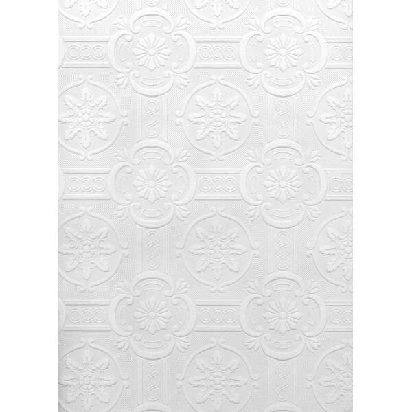 Shop Brewster 2780 99422 Paintable Solutions V 56 3 8 Sq Ft Westerberg Ornate Tiles Pre Pasted Vinyl Wallpaper White Overstock 27083871