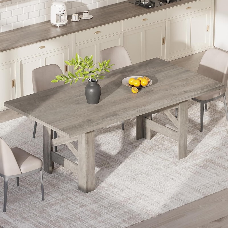 71" Farmhouse Kitchen Dining Table Set for 6-8 for Kitchen, Office (Only Table) - Grey
