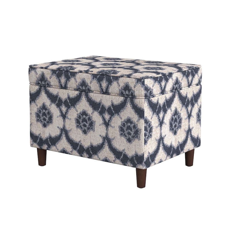 Dinah 24" Storage Ottoman with Cone Wood Legs