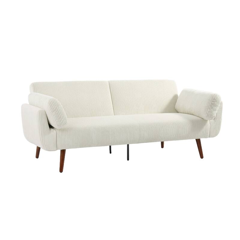 73.3" Wide Modern Corduroy Convertible Sleeper Sofa 3-position Loveseat