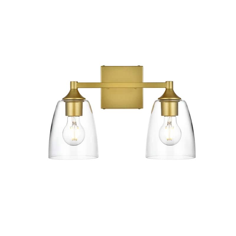 Gina 1 Light Black and Clear Bath Sconce