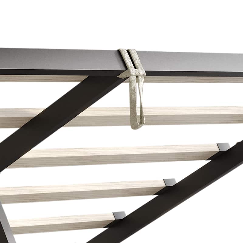 CraftPorch Luxury Wingback Platform Lift Up Storage Bed