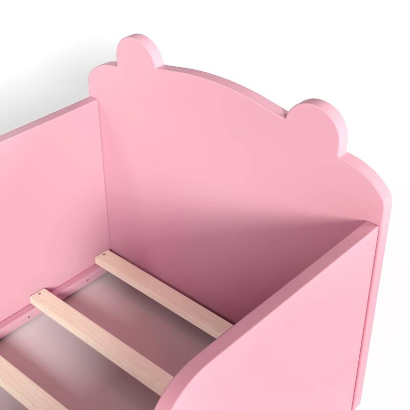 Toddler Floor Bed Frame - Bear Shape Cot Bed for Boys & Girls Ages 3-6