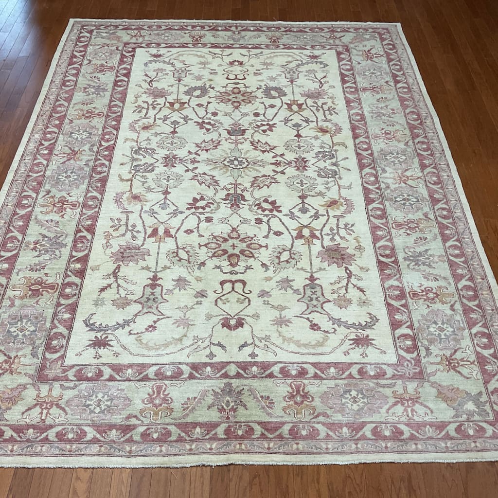 HERAT ORIENTAL Handmade Vegetable Dye Oushak Wool Rug (Afghanistan) - 8'9 x 11'4