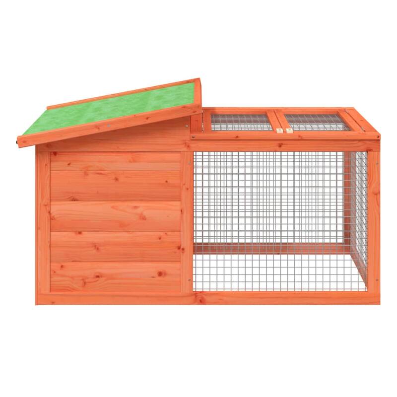 vidaXL Rabbit Hutch Brown 39.6"x21.3"x21.7" Solid Wood Pine - 39.6" x 21.3" x 21.7"