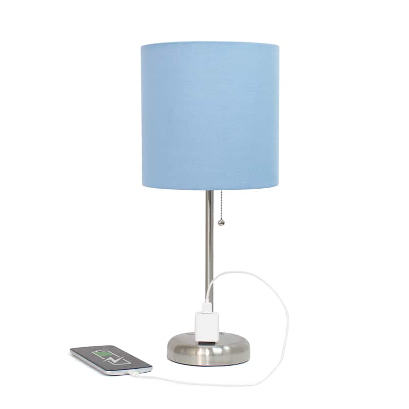 Simple Designs 9.5" Desk Lamp with Charging Outlet and LED Bulb Included - 19.50