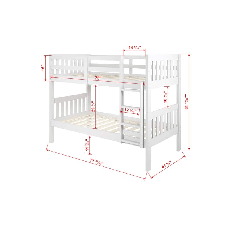 White Twin-over-Twin Mission Bunk Bed