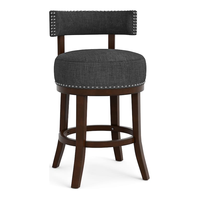 Fendeson Transitional Nailhead Swivel Barstool (Set of 2) by Furniture of America