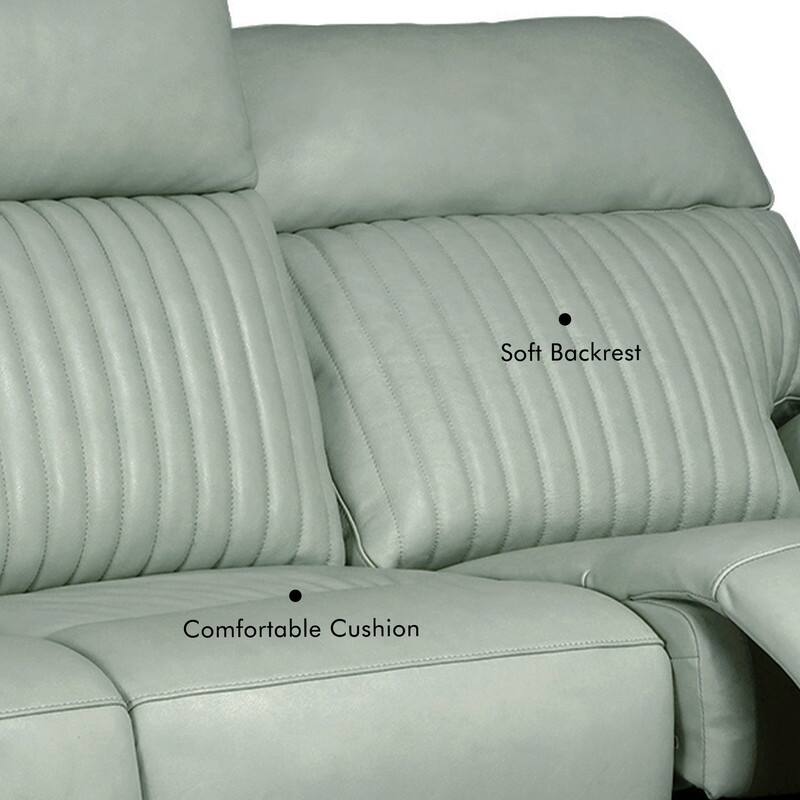 Genuine Leather Reclining Loveseat with Triple Power Adjustable Headrest, Lumbar Support, Zero Gravity, USB & USB-C Ports