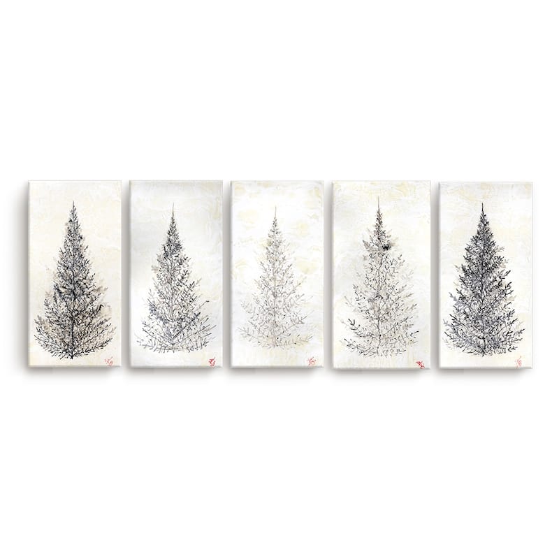 'Monoscape XXV' 5 Piece Wrapped Canvas Wall Art Set by Karen Biery