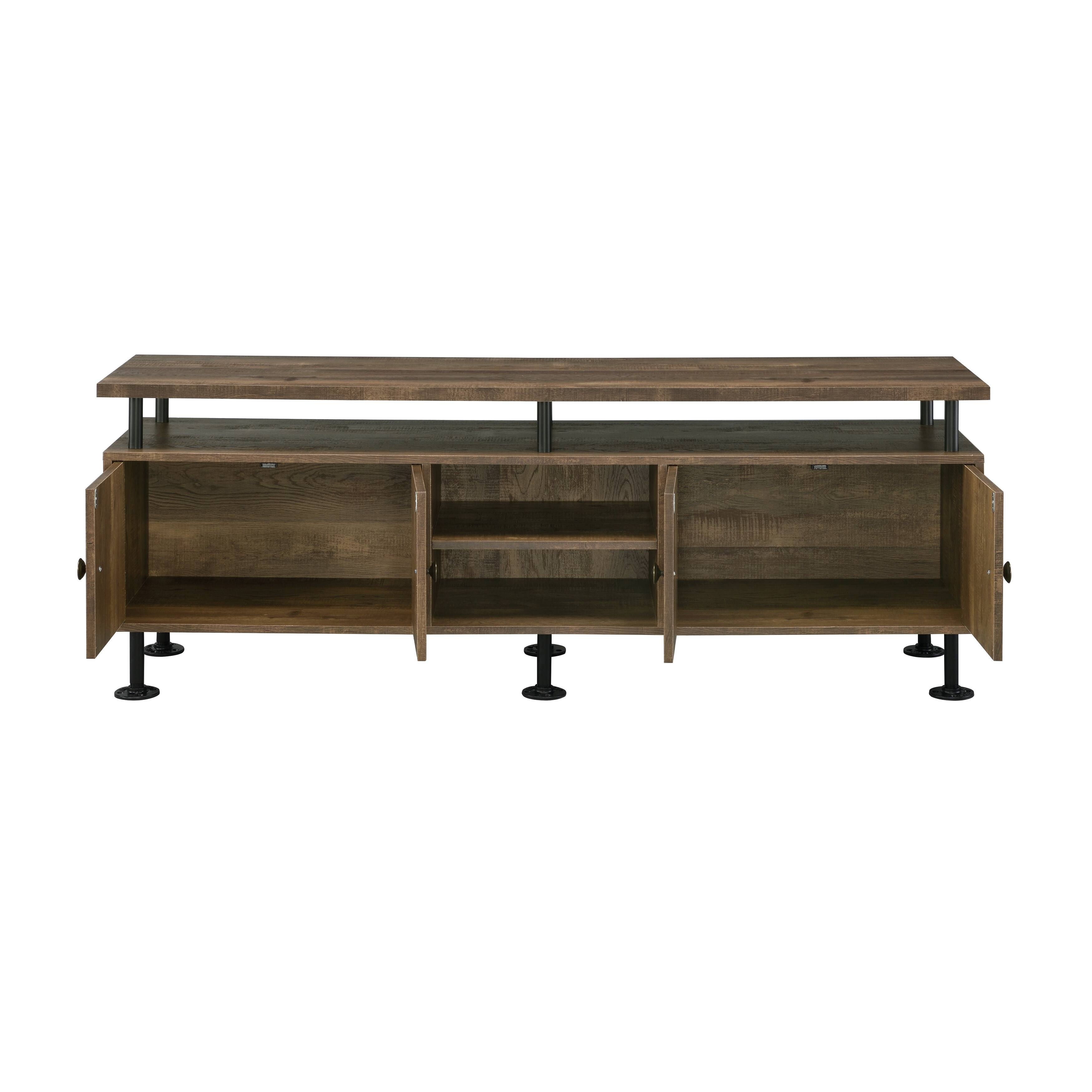 Industrial TV Stand with Side Piers Set Bed Bath & Beyond 40620544