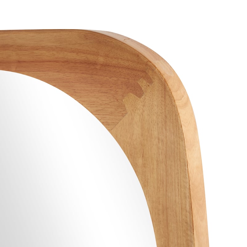 Wood Oval Wall Mirror - Dark Brown or Brown - Roche River Decor