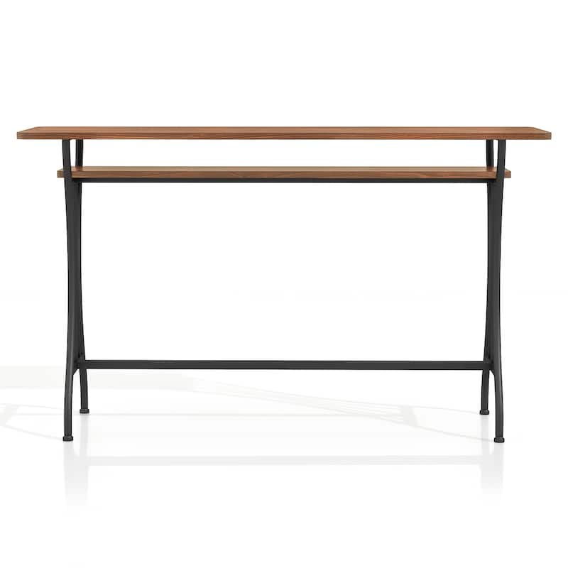 DH BASIC Industrial 60-inch Metal 1-Shelf Counter Height Table by Denhour