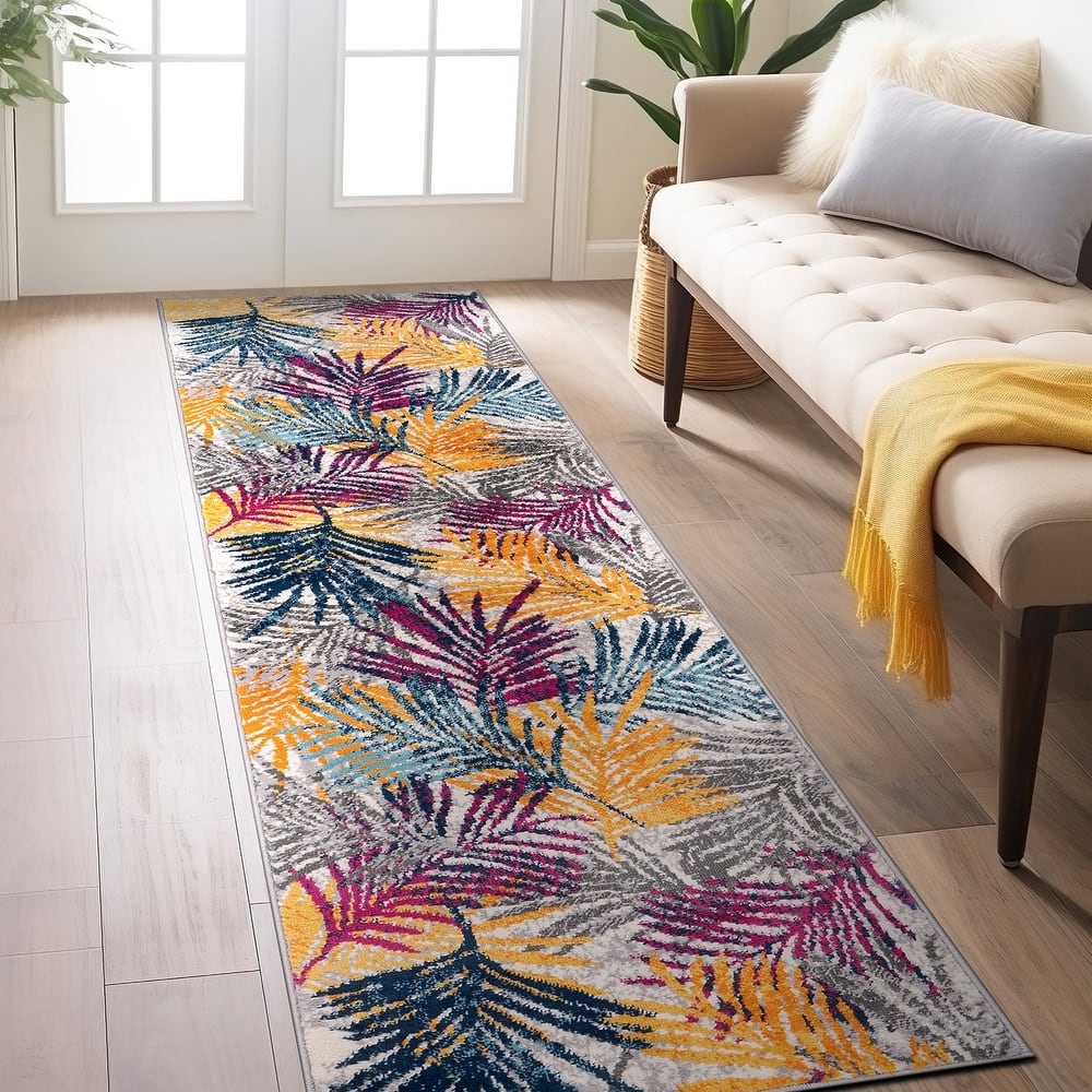 World Rug Gallery Edinburgh Floral Leaves Area Rug