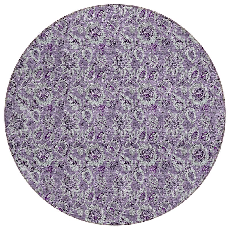 HomeRoots Floral Transitional Rectangle Outdoor Rug