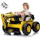 preview thumbnail 1 of 19, Ride On Excavator for Kids, 4WD Electric Excavator Toy, 12V Batter
