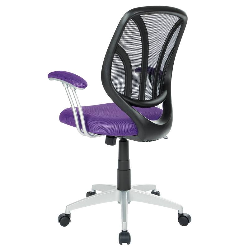 Screen Office Chair with Silver Arms and Base