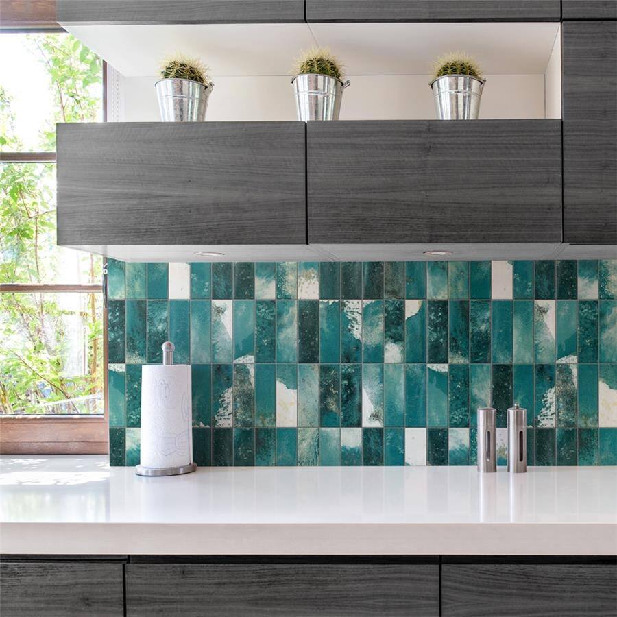 Merola Tile Kings Luxe Tradition Brick Green 7-7/8" x 15-3/4" Ceramic Wall Tile