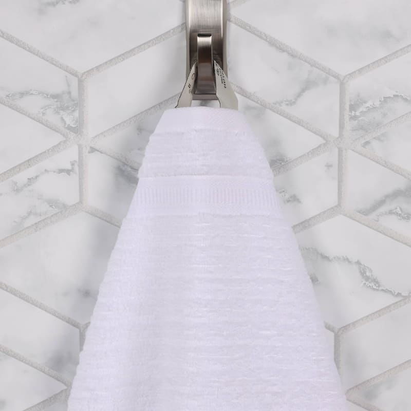 Superior Brea Zero Twist Cotton Ribbed Modern Bath Towel Set of 3