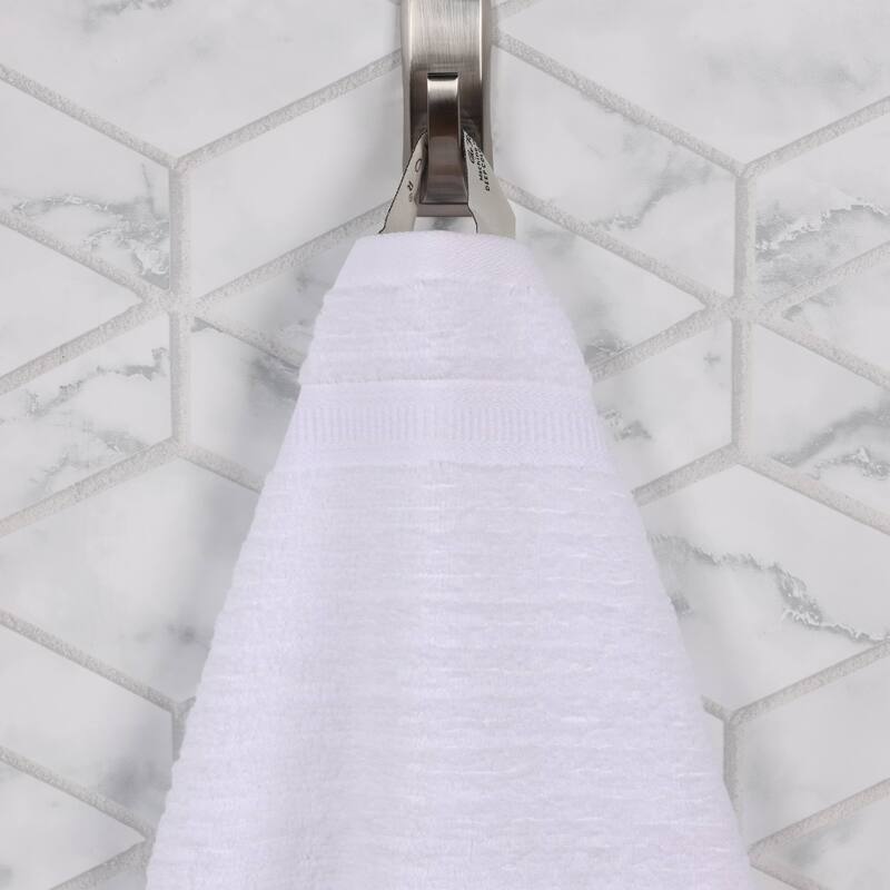 Superior Brea Zero Twist Cotton Ribbed Modern Hand Towel Set of 6