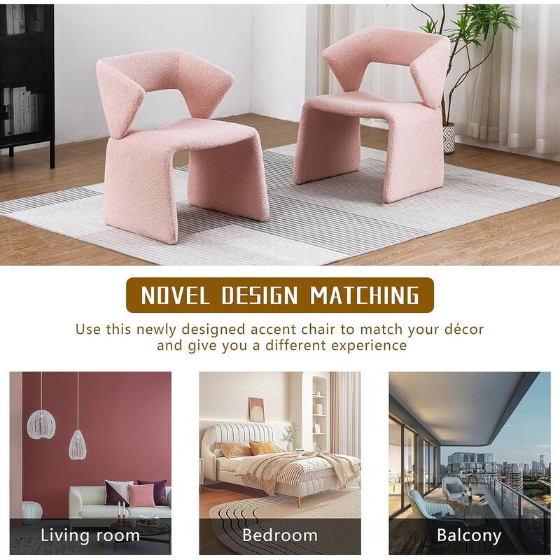 XINMICS Modern Sherpa Accent Chair, Teddy Upholstered Arm Single Sofa, Cozy Fluffy Reading Chair