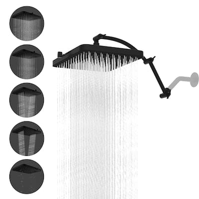 High Pressure 5-Spray 13" Shower Head with 16" Shower Extension Arm