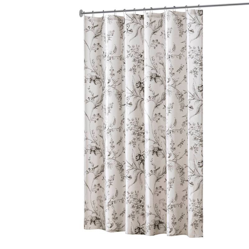 Laura Ashley Branch Toile Shower Curtain - Slub 160gsm