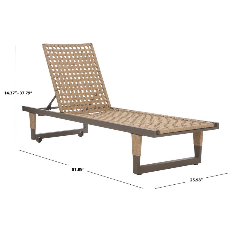 SAFAVIEH Outdoor Living Arthur Lounge Chair - 26"W x 82"D x 38"H