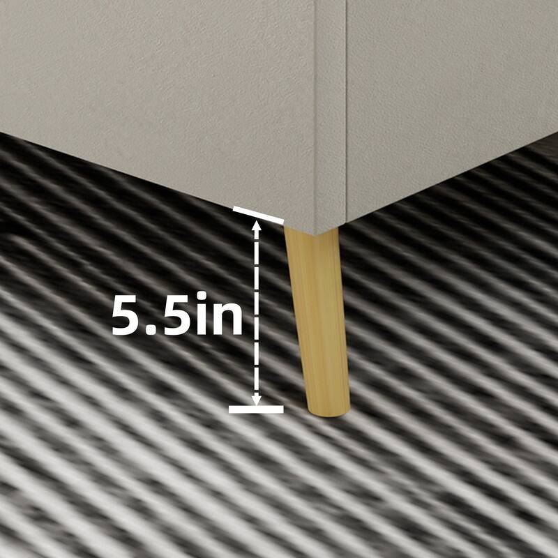 Upholstered Bed Frame Fabric Platform Bed with Wingback Headboard/Wood Slats Support/No Box Spring Needed/Noise-Free Structure