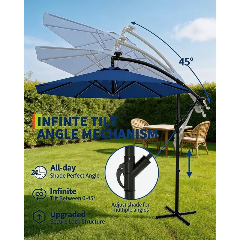 Cantilever Umbrella, with 360° Rotating