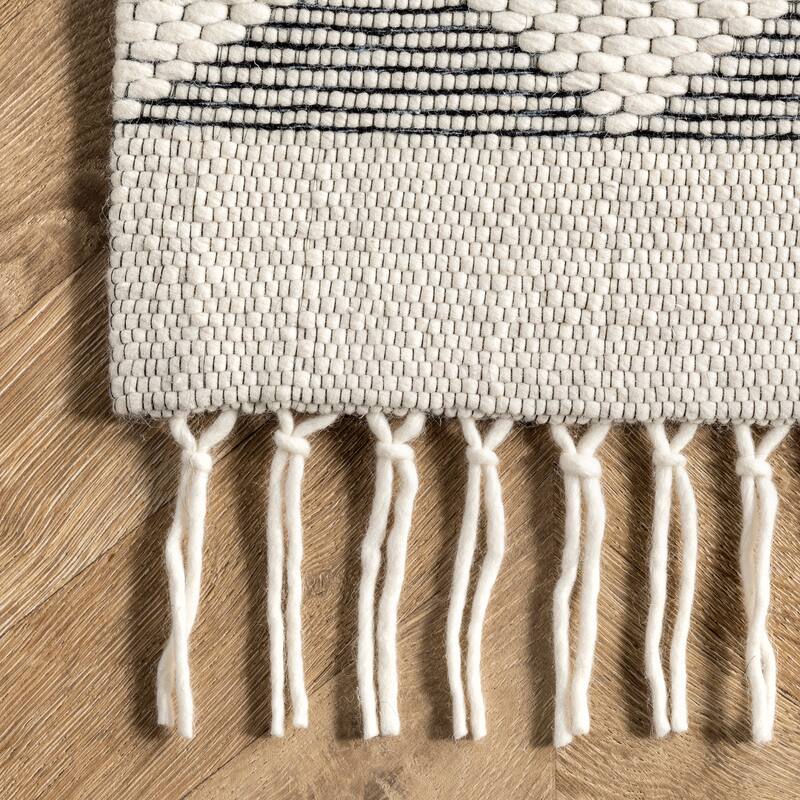 Fractal Diamond Wool Area Rug