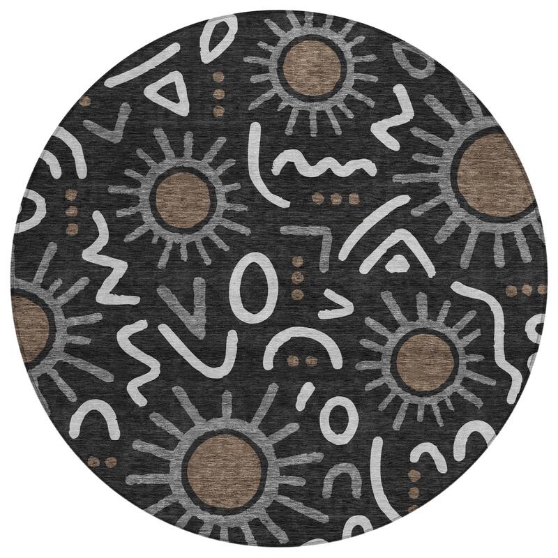 Machine Washable Indoor/ Outdoor Modern Sol Chantille Rug