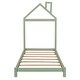 preview thumbnail 4 of 9, Twin Size Wood Platform Bed with House-shaped Headboard and Chimney Design