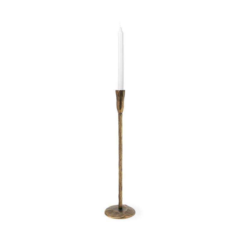 Levit (Large) Black Table Candle Holder - Gold - 5.0L x 5.0W x 20.0H