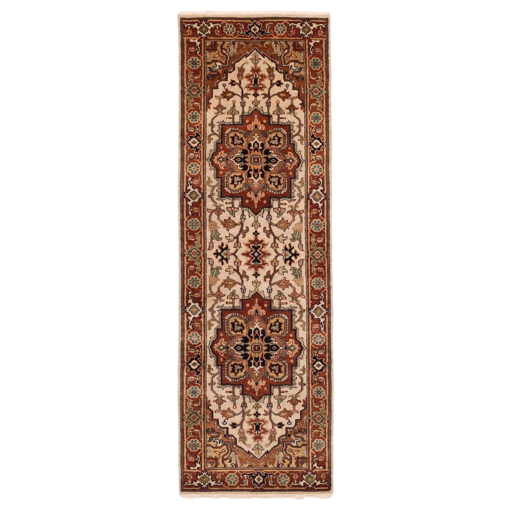 ECARPETGALLERY Hand-knotted Jules Sultane Ivory Wool Rug - 2'6 x 7'11