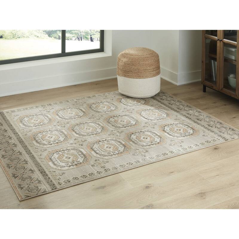 Signature Design by Ashley Bachby Beige/Brown Area Rug - 63" W x  84" D x  0.3" H