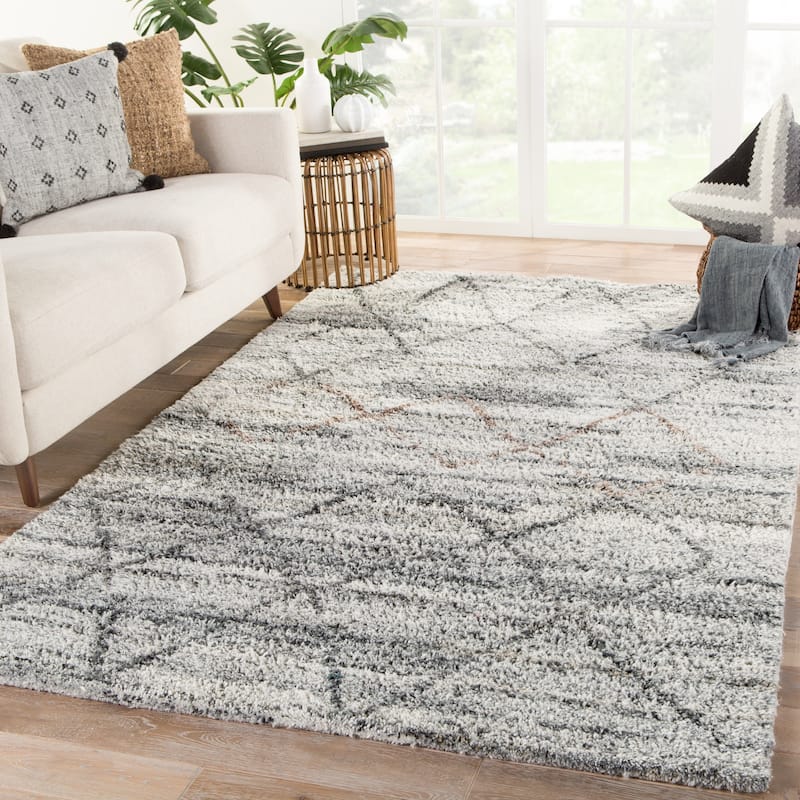 Carson Carrington Idalahult Hand-knotted Trellis Gray/ Brown Area Rug