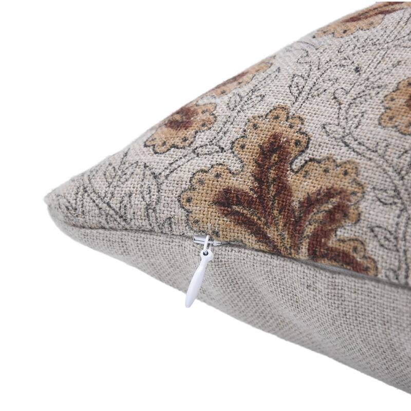 Fabdivine Handmade Home Cushion Cover for Dining Room Sofa or Couch Flower Pattern Pillowcase Linen Décor, Pushpsamita