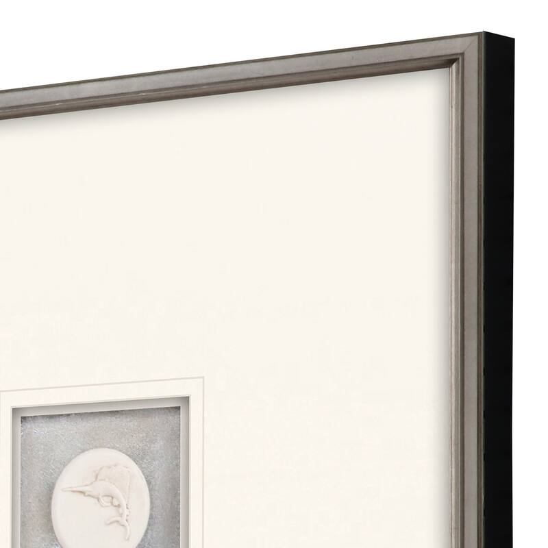 Coastal Intaglio I S/2 Mixed Media Framed Art Under Glass - White