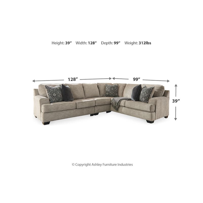 Bovarian 3-Piece Contemporary Stone Sectional