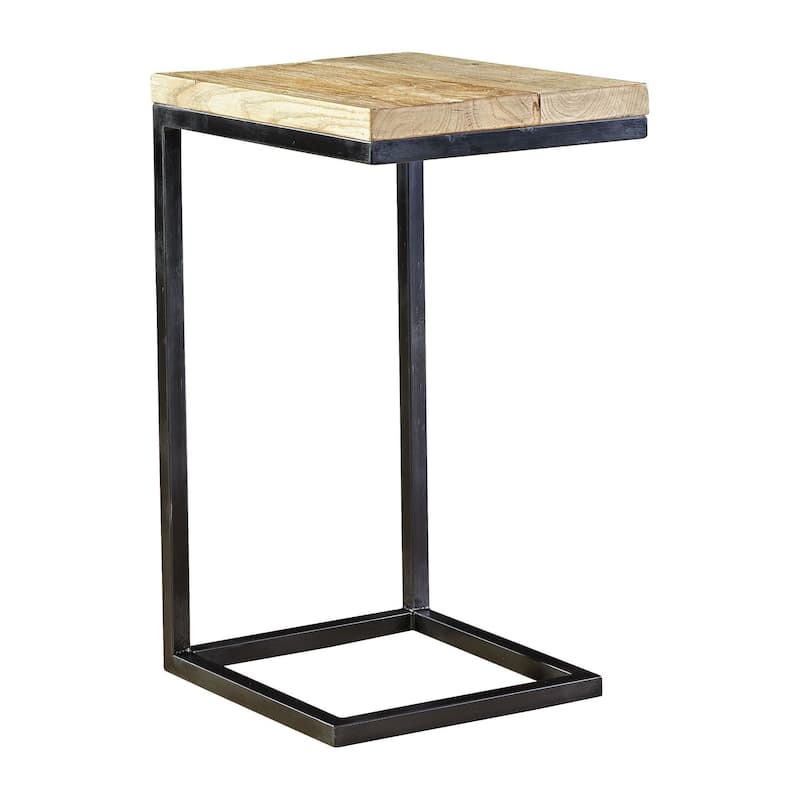 Blackpool Reclaimed Elm & Brushed Steel Martini End Table
