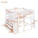preview thumbnail 4 of 17, Full size Wooden Loft Bed with Drawers and Desk