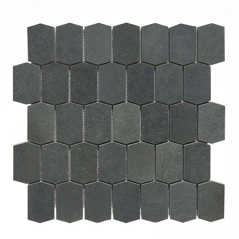 Vulcan Black Adelaine Honed Mosaic Tile - 5 Sheets (4.90 sf) - Black