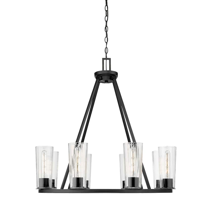 Z-Lite 826-8 Titus 8 Light 33" Wide Candle Style Chandelier - Matte Black