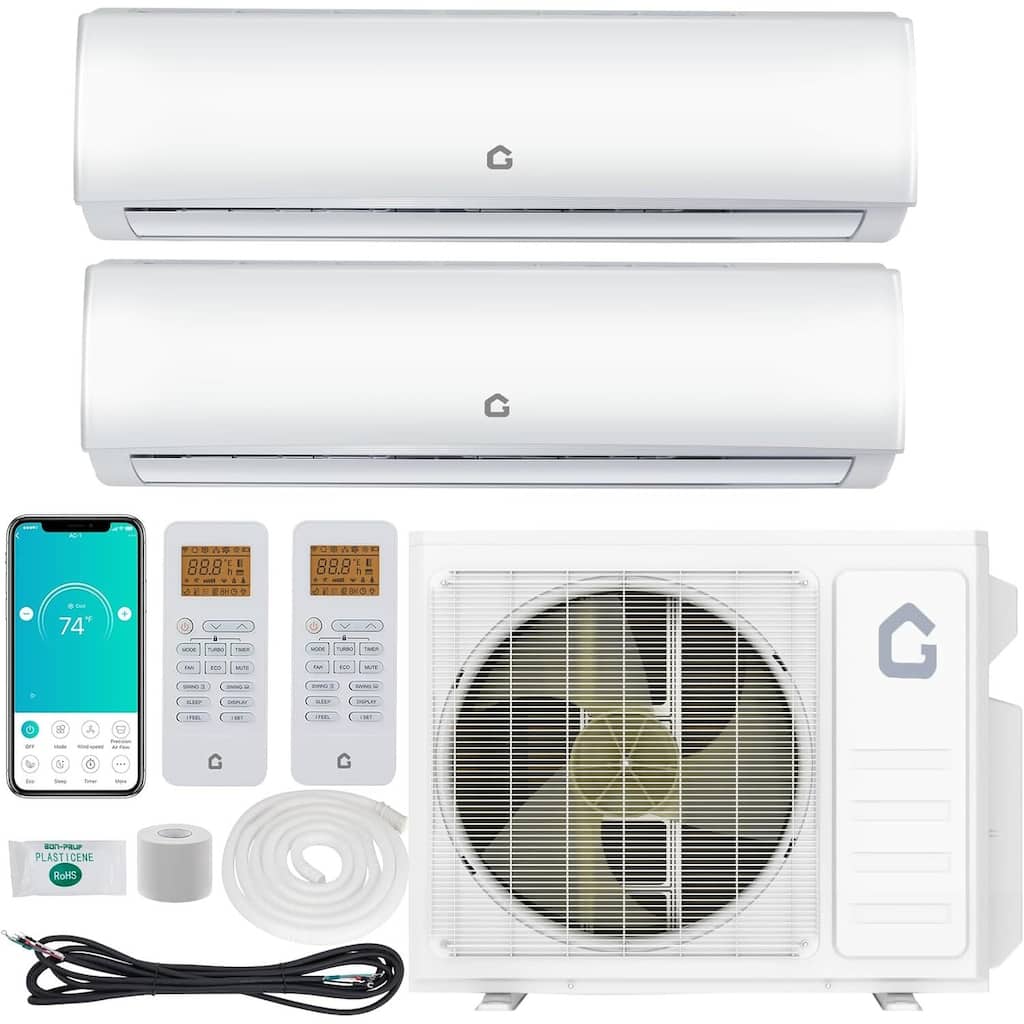 20 SEER2 28000 BTU Dual Zone Mini Split Air Conditioner,12K+12K,230V