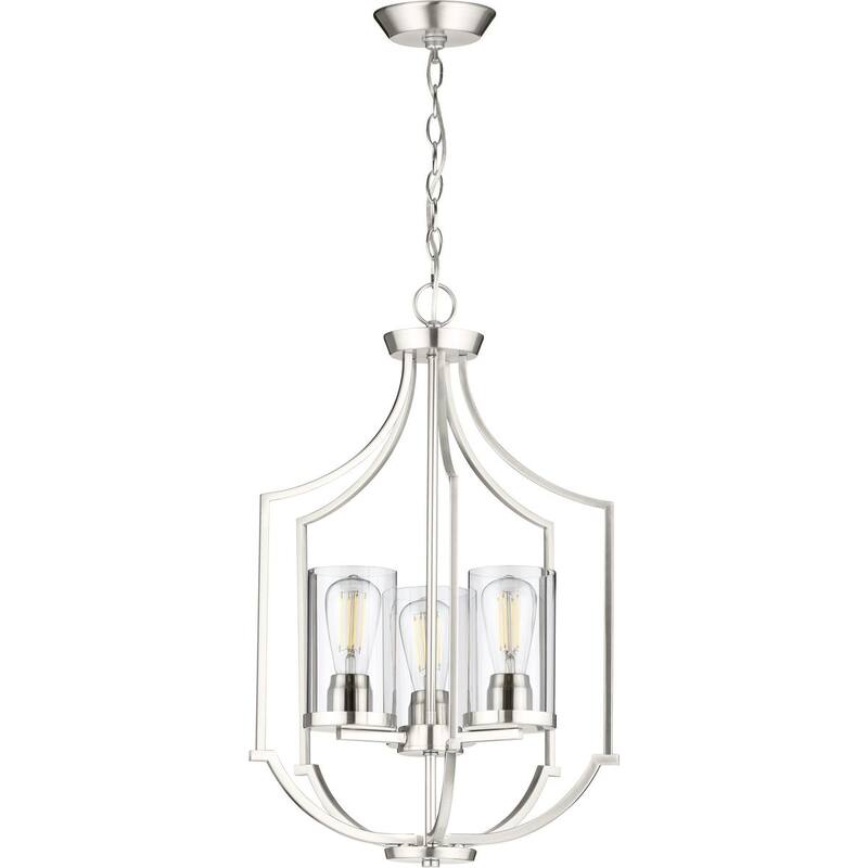 Lassiter Collection Three-Light Brushed Nickel Foyer - 23.200" x 17.000" x 9.000"