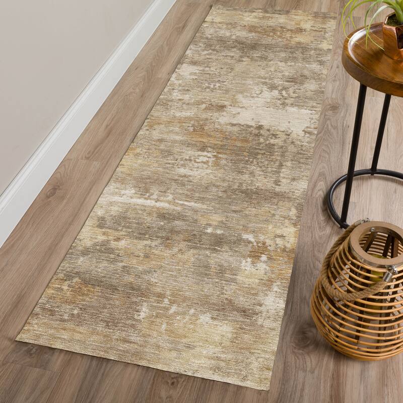 Machine Washable Indoor/ Outdoor Casual Ombre Chantille Rug